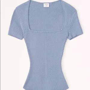 Abercrombie Short Sleeve Portrait Neck Bodysuit NWT